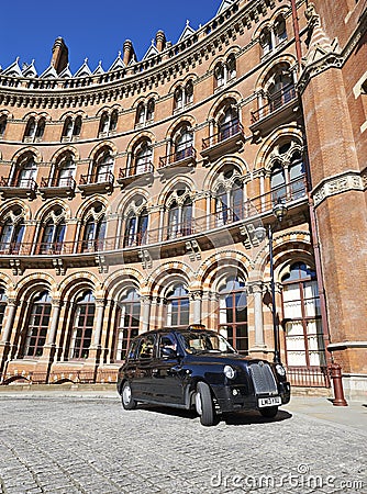 A London Taxi or Black Cab at St.Pancras