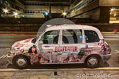 London Taxi Cab with advertising paintwork