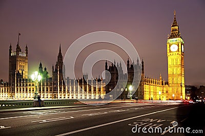 LONDON, UK - APRIL 5, 2014: Night view of London eye, London UK