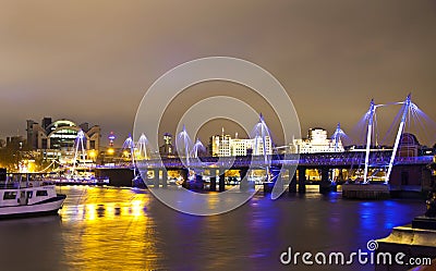 LONDON, UK - APRIL 5, 2014: Night view of London eye, London UK