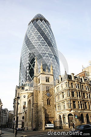 London Skyscraper, 30 St Mary Axe also called Gherkin