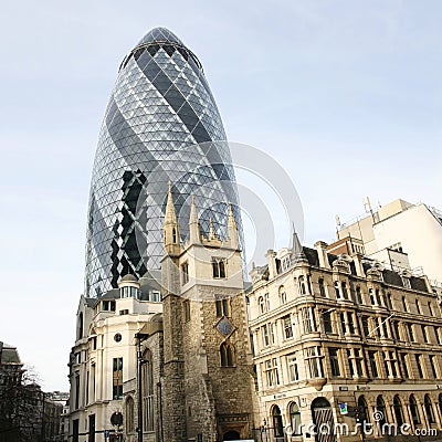 London Skyscraper, 30 St Mary Axe also called Gherkin