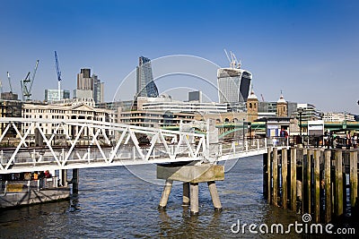 LONDON, UK - MARCH 29, 2014 South bank walk of the river Thames