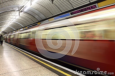 London underground train station
