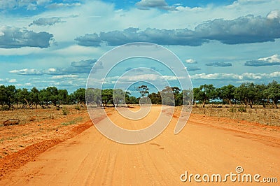 Lonely desert outback road, Australia