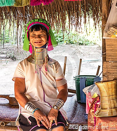 Long neck tribe elder woman