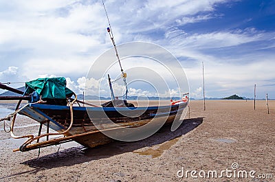 Long-Tail Boat On The Shore (Chumphon, Thailand)