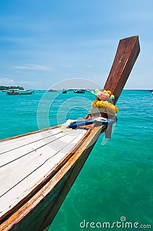 Long tailed boat at Phi-phi island in Thailand