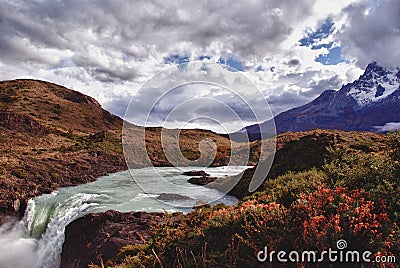 Looking over to the views of Torres Del Paine Mountains in Chilean Pataghonia