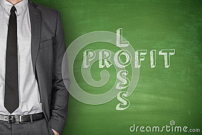 Loss & profit on blackboard