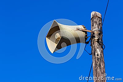 Loud-Speaker Pole Public Blue
