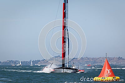 Louis Vuitton Cup race team Luna Rossa AC 72 Catamaran sailboat