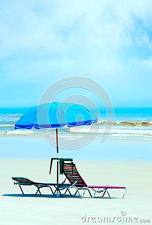Lounge chair at beach