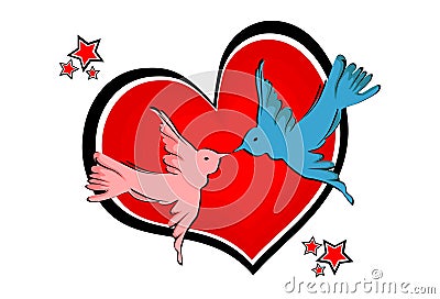 Love birds - Vector