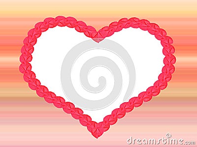Love heart on striped background, pastel colors