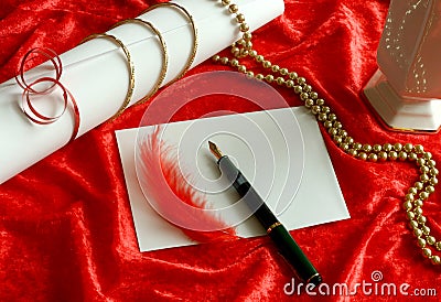 Love letter and red ornament