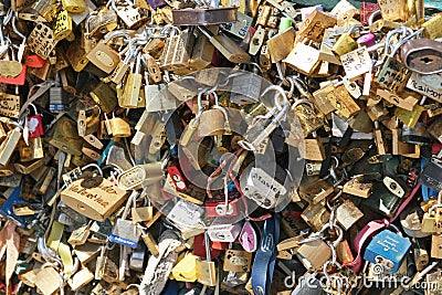Love padlocks in Paris