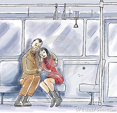 Lovers in public transport