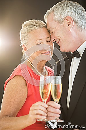 Loving Couple Toasting Champagne Flute