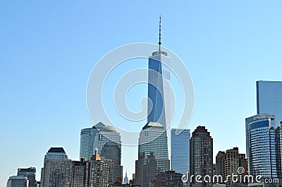 Lower Manhattan Skyline with One World Trade Center.