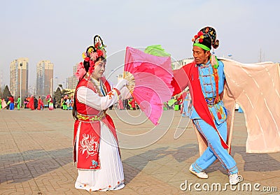 lunar new year clothing wear colorful clothes yangko performances in lunar new year clothing wear colorful clothes yangko performances in