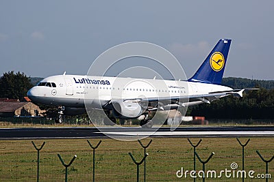 Lufthansa airplane landing