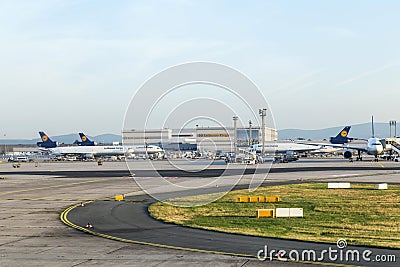 Lufthansa Cargo Aircraft ready for boarding at Terminal 1