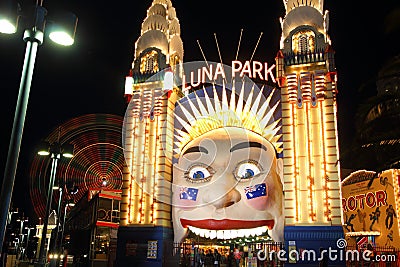 Luna Park with Ferris Wheel at night