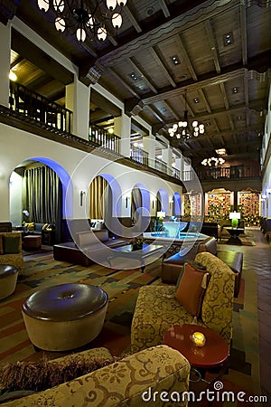 Luxurious boutique hotel lobby