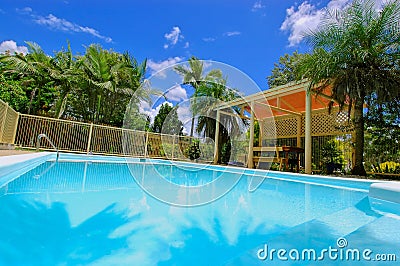 Luxury backyard swimming pool