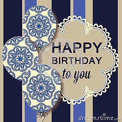 Luxury Birthday card with pattern balloons