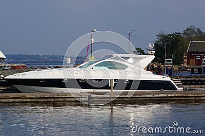 Luxury boat on fjord Kristiansand, Norway