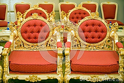 Luxury chairs in reception room