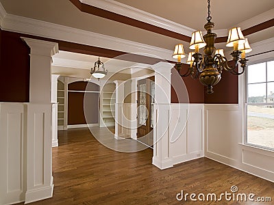 Luxury Home Interior Foyer with Lights