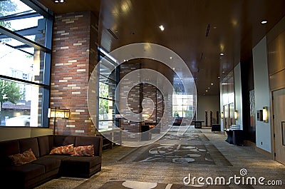 Luxury hotel lobby