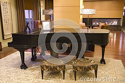 Luxury hotel lobby