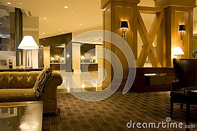 Luxury hotel lobby interiors lighting
