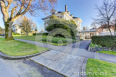 Luxury house driveway view