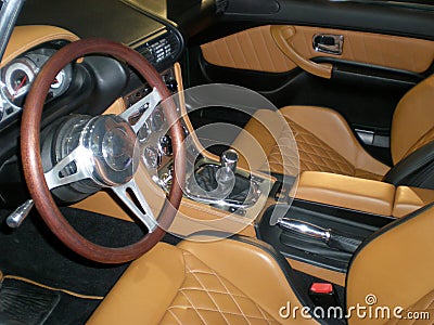 Luxury leather British car interior