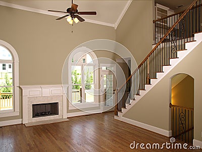 Luxury Model Home Living Room staircase