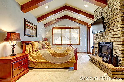 Luxury mountain home bedroom