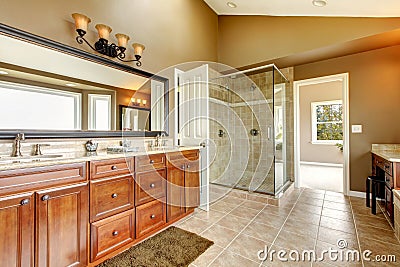 Luxury new large bathroom interior