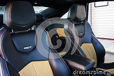 Luxury sport car inside view