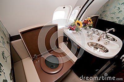 Luxury Toilet on Board Business Jet