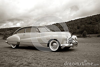Luxury Vintage Fast Old Car Speeding