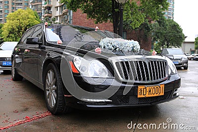 Luxury wedding black car