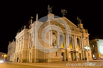 Lvov Opera House at the night