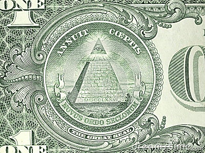 Macro reverse one us dollar bill