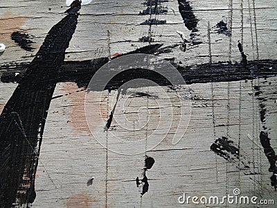 Macro Texture Black Painted Scratched Wood