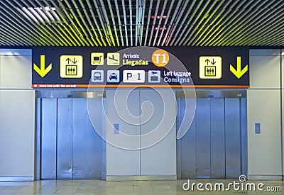 MADRID, SPAIN - MAY 28, 2014: Interior of Madrid airport, departure waiting aria